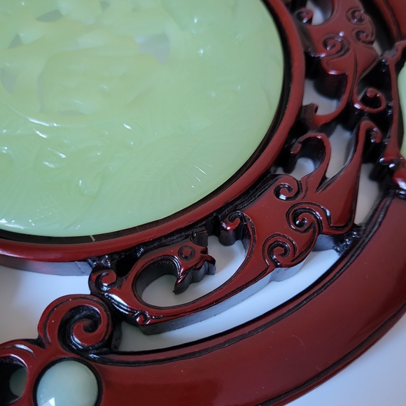 Faux Jade and Resin Decorative Chinese Wall Hanging - Picture 5 of 15